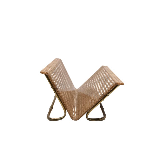 Mid-Century Modern Hollywood Regency Magazine Rack, 1970s For Sale - Image 3 of 12