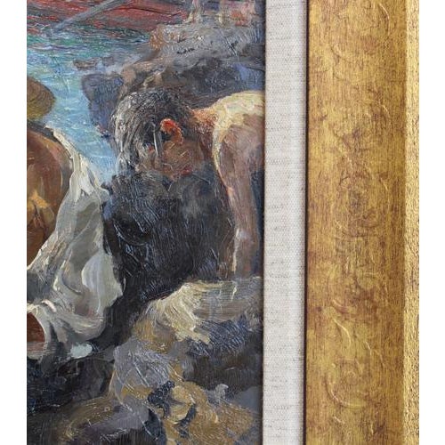 1930s Gaetano Spagnolo, Pescatorello (Little Fisherman), 1930s, Oil Painting on Panel, Framed For Sale - Image 5 of 14