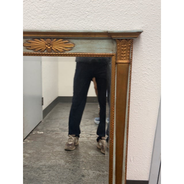 Wood Neoclassical Style Giltwood Painted Wall Mirror, Vintage For Sale - Image 7 of 12