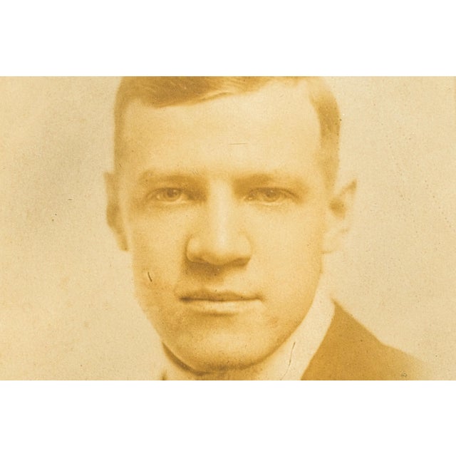1910s Handsome Unger Brothers Antique Sterling Silver Frame Period Photograph Photo Portrait Man Traditional Home Decor For Sale - Image 5 of 12