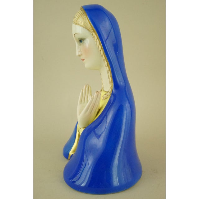 20th Century Ceramic Bust of the Madonna from Lenci, Turin, Italy For Sale - Image 3 of 18