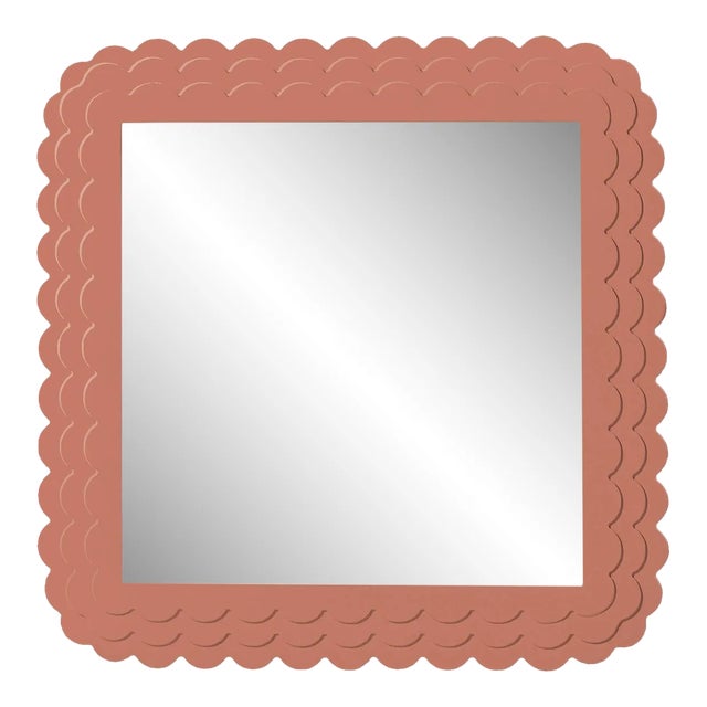 Fleur Home Carnival Krewe Square Mirror in Red Earth, 36x36 For Sale