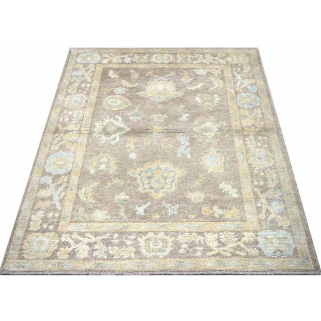 1990s Turkish Oushak Rug For Sale In Los Angeles - Image 6 of 7