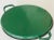 1940 Vintage Large and heavy green enamel on steel oval pot with handles and cover. 17” long and 12” wide.