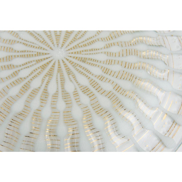 Higgins Glass Vintage Higgins Signed Fused Glass Platter or Charger Radiating Gold Spokes 1960's MCM For Sale - Image 4 of 11