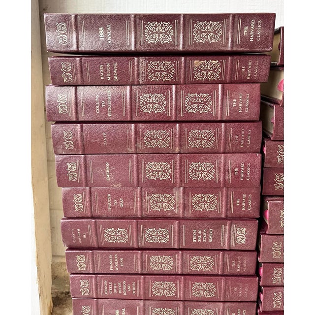 1980s Vintage 39-Book Set the Harvard Classics, Burgundy Leather & Gold Gilding For Sale - Image 4 of 12