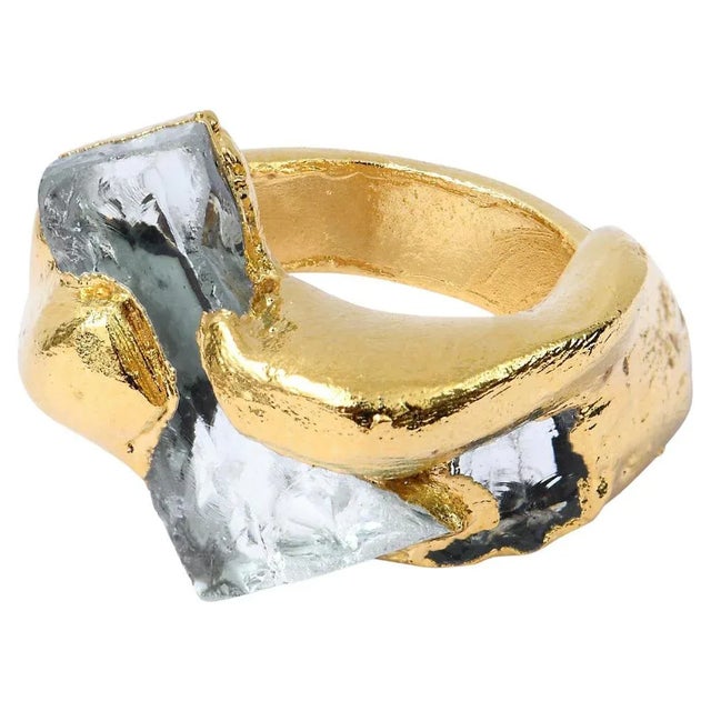 Gold Wonder Sapiens 4 Hand-Sculpted Ring in 24k Gold-Plated Bronze by Marion Fillancq For Sale - Image 8 of 8