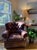 Restoration Hardware Churchill Leather Lounge Chair For Sale - Image 11 of 18