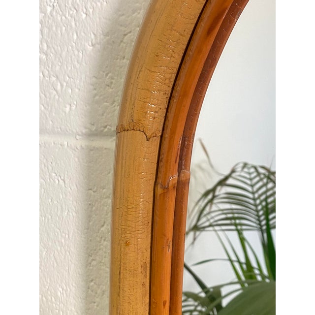 Mid-Century Modern Vintage Bamboo Mirror, 1970s For Sale - Image 3 of 7