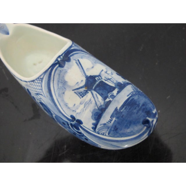 Early 20th Century Delft Holland Blue Ceramic Clog Shaped Ashtray Trinket Dish For Sale - Image 5 of 8