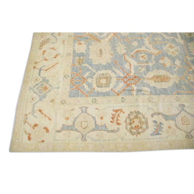 Modern Turkish Fine-Woven Oushak Rug 8'10" x 12'4" For Sale - Image 4 of 7