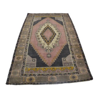 Vintage Anatolian Handknotted Wool Carpet For Sale
