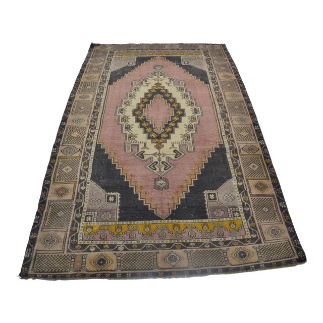 Vintage Anatolian Handknotted Wool Carpet For Sale