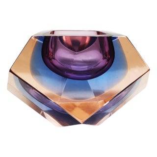 Multifaceted Ashtray or Catch-All in Murano Glass attributed to Flavio Poli for Seguso, Italy, 1960s For Sale