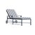 Brown Jordan Venetian Adjustable Chaise With Wheels in Sapphire with Sapphire Stripe Cushions For Sale