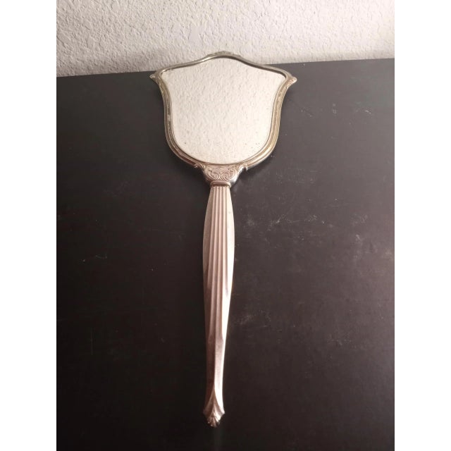 This is a GORGEOUS Antique Inlay Silverplated Victorian 14" Vanity Mirror. Matching Hairbrush sold separately Procured at...