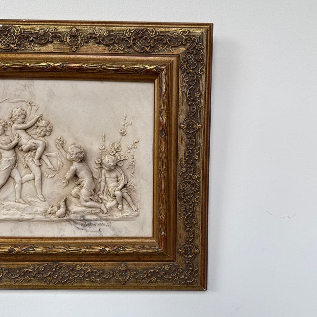 Off-white J.P.Myers 1882 Manufacturers - Relief Tableau in Alabaster Dust For Sale - Image 8 of 10