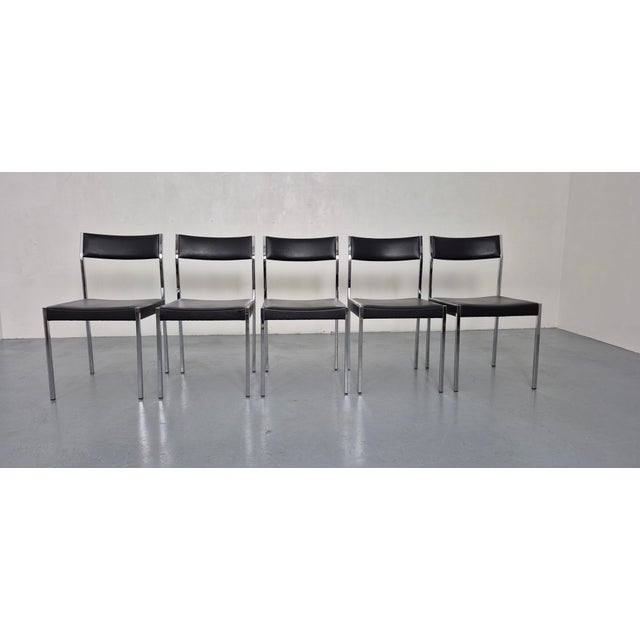 Minimalist Side Chairs by Ernst Lauclair for Girsberger, Switzerland, 1960s, Set of 5 For Sale - Image 18 of 18
