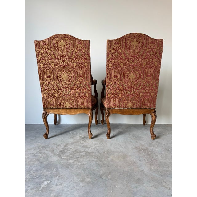 Pair of Vintage French Provincial Louis XV–Style Armchairs by Hickory, Nc/ Sold For Sale - Image 10 of 12