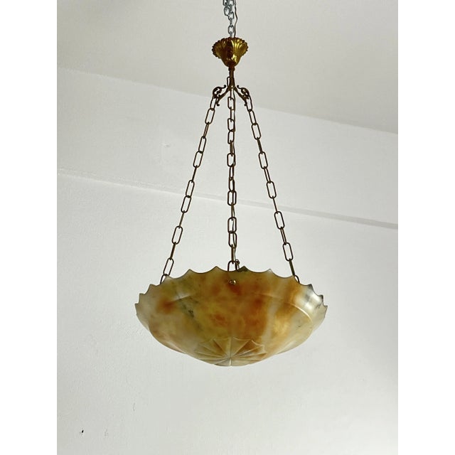Mid-Century Art Deco Pendant in Alabaster, 1940s For Sale - Image 13 of 13