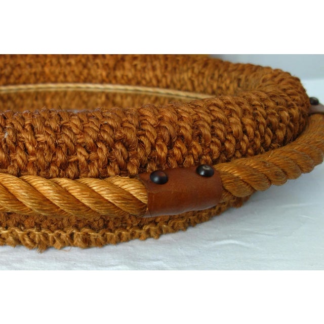 Mid-Century Modern Rope Mirror by Adrien Audoux & Frida Minet, 1950s For Sale - Image 3 of 11