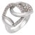 Mid 20th Century Gucci Diamond 18k White Gold Horsebit Ring, Size 7 For Sale