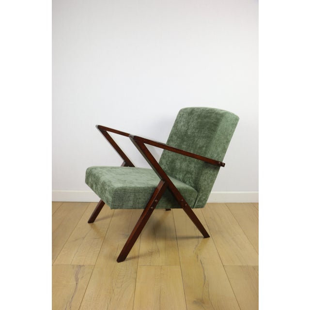 Vintage Loft Armchair in Olive Green with Finish, 1970 For Sale - Image 3 of 10