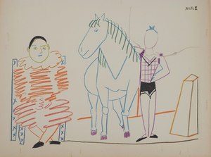 Pablo Picasso, Harlequin and Horsewoman, Lithograph