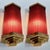 1940s Vintage Art Deco Light Old Lamp Wall Sconces Fixture Brass & Red Glass Rod Ship Light - Pair For Sale - Image 5 of 5