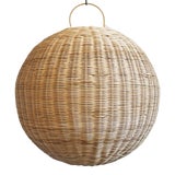 Raw Rattan Globe Lantern Large For Sale