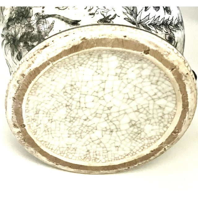 Vintage Jardinière, Planter, Chinoiserie, Black and White, 1980's For Sale - Image 4 of 5