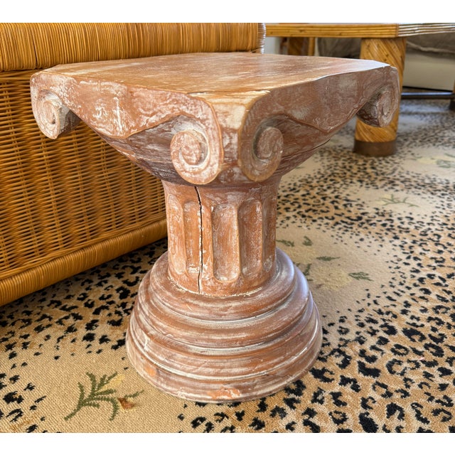 Vintage Neoclassical Ionic Column Side Table/Drinks Table For Sale - Image 9 of 11