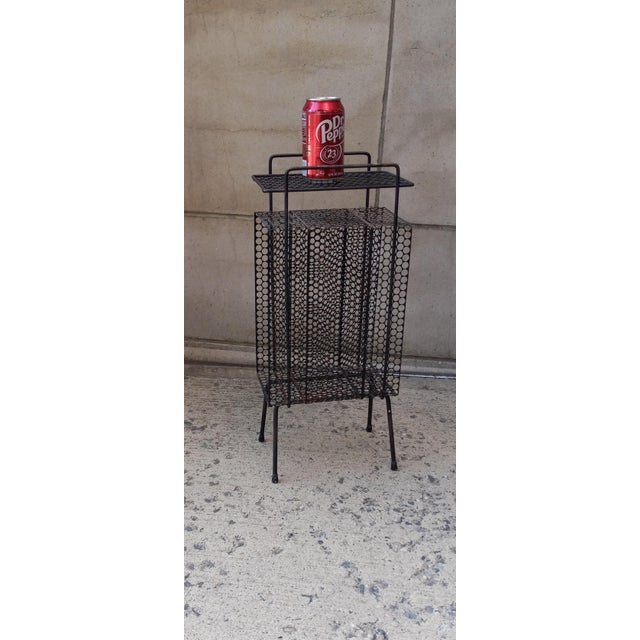 1960s Mid-Century Modern Richard Galef Perforated Metal Mesh Magazine Album Rack For Sale - Image 12 of 12
