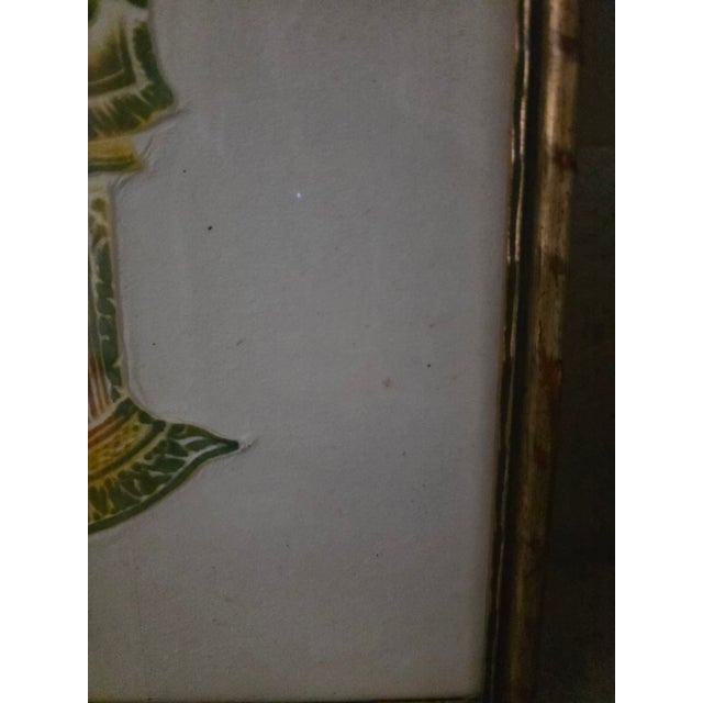 Vintage Thai Temple Rubbings on Rice Paper Framed Under Glass 19 3/8 X 13 3/8 For Sale - Image 11 of 15