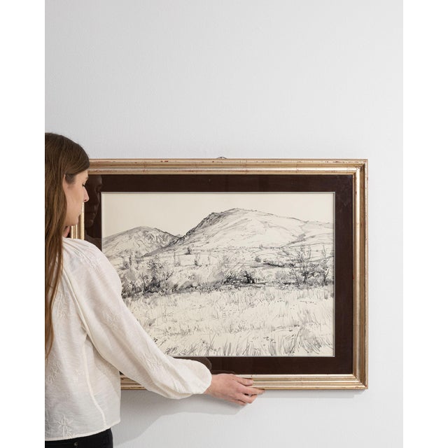 1980s France Brown Wood Drawing For Sale - Image 12 of 15