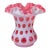 Fenton Cranberry Coin Dot Ruffled Vase - Mid 20th Century Art Glass For Sale
