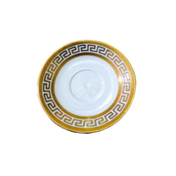 Etruscan Revival 1980s Etruscan Revival Germany Alpine Greek Key 5 Tea Gold Set - 10 pcs For Sale - Image 3 of 5