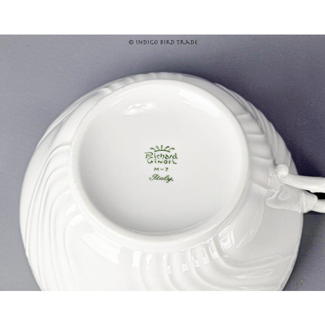 Vintage Italian Oversized White Porcelain Tea Cup and Saucer