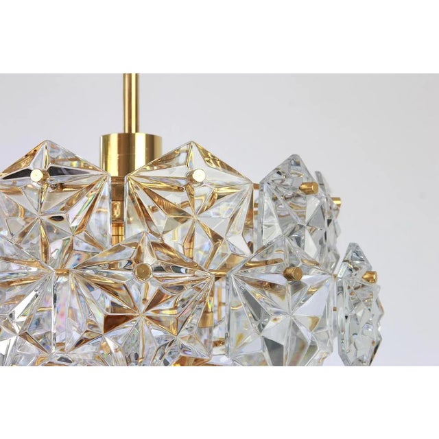 1970s Brass and Crystal Glass Chandelier by Kinkeldey, Germany, 1970 For Sale - Image 5 of 6