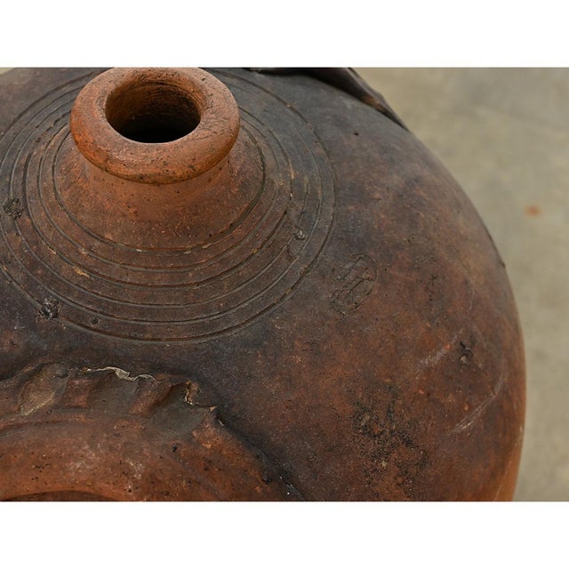 French Pair of French 19th Century Massive Ceramic Olive Oil Jars For Sale - Image 3 of 18