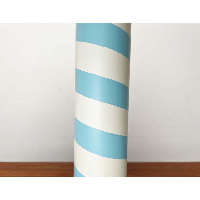 German Postmodern Table and Floor Lamps with Light Blue and White Swirl Pattern, 1980s, Set of 2 For Sale - Image 13 of 18