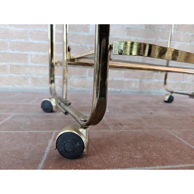 Trolley in Brass and Glass with Two Shelves, 1970s For Sale - Image 13 of 14