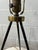 Metal Mid-Century Modern Tripod Table Lamp With Laced Parchment Shade For Sale - Image 7 of 9