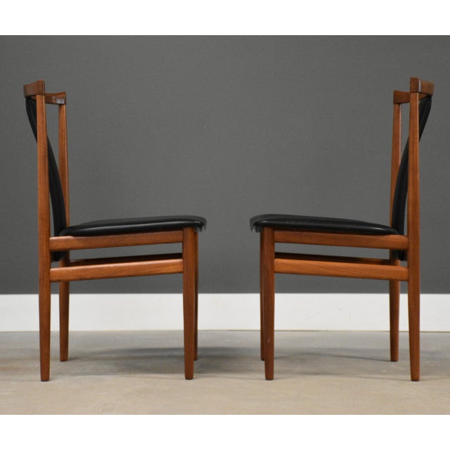1960s Danish Modern Teak Black Dining Chairs by Henning Sorensen - Set of 6 For Sale - Image 5 of 10