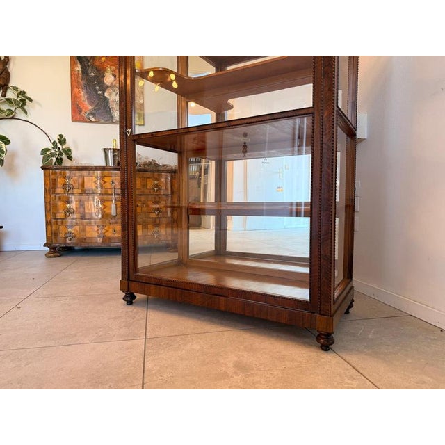 Wood Biedermeier Walnut Display Cabinet For Sale - Image 7 of 10