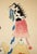 "Beauty With a Puppet" by Getsudo, Showa Era Japanese Silk Scroll Painting For Sale - Image 12 of 18