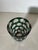 Stunning Val Saint Lambert crystal vase in a rich emerald green overlay with expertly cut circular facets. The deep color...