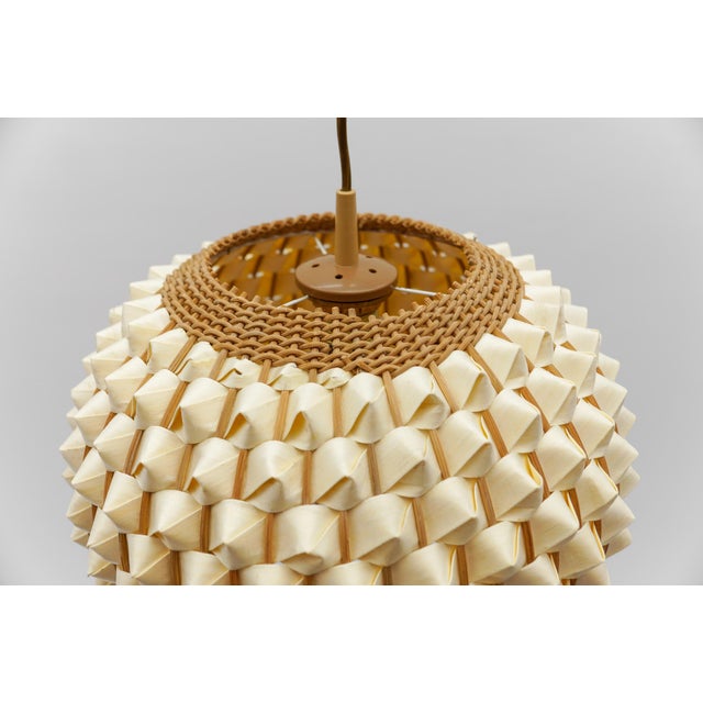 Mid-Century Modern Rattan Wicker Pendant Light, Italy, 1960s For Sale - Image 11 of 14