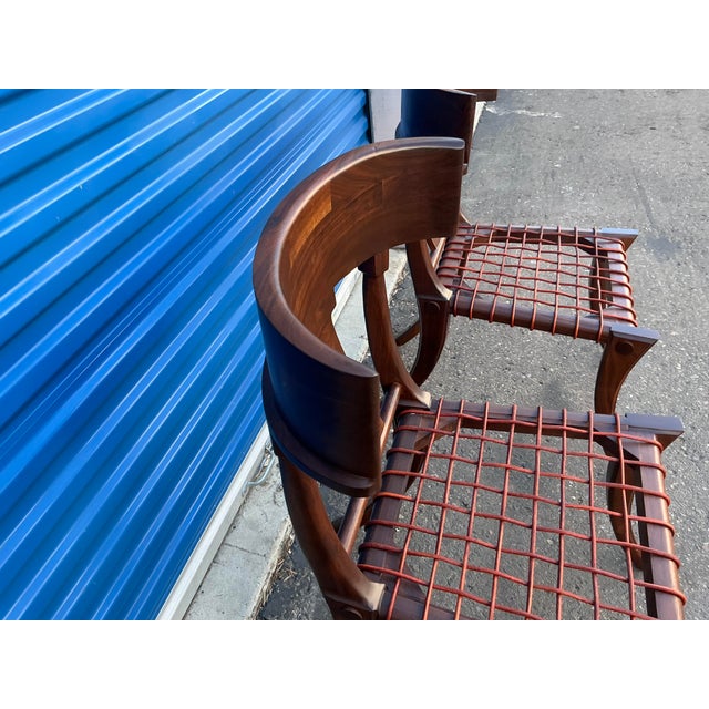 Modern Walnut Klismos Style Chairs - A Pair For Sale - Image 10 of 15