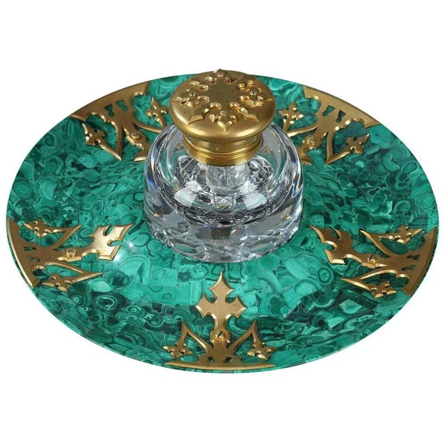 19th Century Malachite and Gilt Bronze Inkwell For Sale - Image 10 of 10